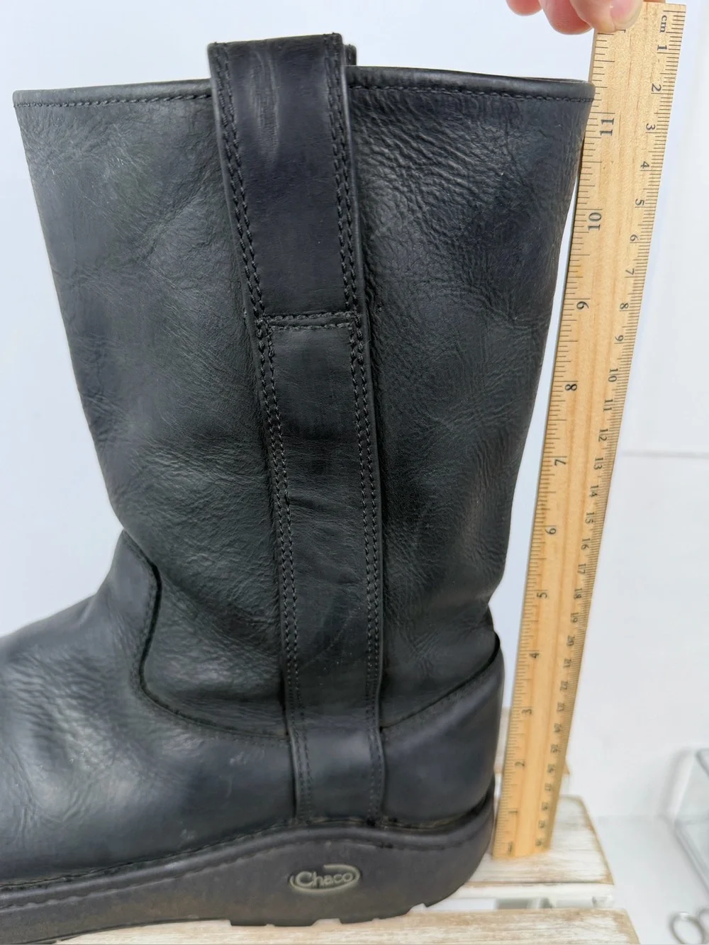 Chaco Credence tall leather boots men’s size 11.5 Vibram Nurl rubber outsole
